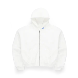 SKYLARK Full-Zip Hoodie – Optic White | Premium Oversized Streetwear Zip-Up for Men & Women